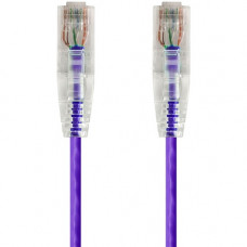 Monoprice SlimRun Cat6 28AWG UTP Ethernet Network Cable, 7ft Purple - 7 ft Category 6 Network Cable for Network Device - First End: 1 x RJ-45 Male Network - Second End: 1 x RJ-45 Male Network - Patch Cable - Purple 14817