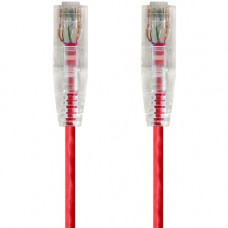 Monoprice SlimRun Cat6 28AWG UTP Ethernet Network Cable, 10ft Red - 10 ft Category 6 Network Cable for Network Device - First End: 1 x RJ-45 Male Network - Second End: 1 x RJ-45 Male Network - Patch Cable - Red 14818