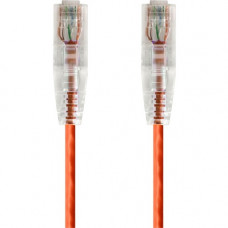 Monoprice SlimRun Cat6 28AWG UTP Ethernet Network Cable, 10ft Orange - 10 ft Category 6 Network Cable for Network Device - First End: 1 x RJ-45 Male Network - Second End: 1 x RJ-45 Male Network - Patch Cable - Orange 14819