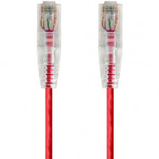 Monoprice SlimRun Cat6 28AWG UTP Ethernet Network Cable, 14ft Red - 14 ft Category 6 Network Cable for Network Device - First End: 1 x RJ-45 Male Network - Second End: 1 x RJ-45 Male Network - Patch Cable - Red 14822