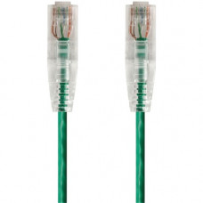 Monoprice SlimRun Cat6 28AWG UTP Ethernet Network Cable, 14ft Green - 14 ft Category 6 Network Cable for Network Device - First End: 1 x RJ-45 Male Network - Second End: 1 x RJ-45 Male Network - Patch Cable - Green 14824