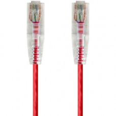 Monoprice SlimRun Cat6 28AWG UTP Ethernet Network Cable, 20ft Red - 20 ft Category 6 Network Cable for Network Device - First End: 1 x RJ-45 Male Network - Second End: 1 x RJ-45 Male Network - Patch Cable - Red 14826