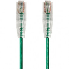 Monoprice SlimRun Cat6 28AWG UTP Ethernet Network Cable, 20ft Green - 20 ft Category 6 Network Cable for Network Device - First End: 1 x RJ-45 Male Network - Second End: 1 x RJ-45 Male Network - Patch Cable - Green 14828