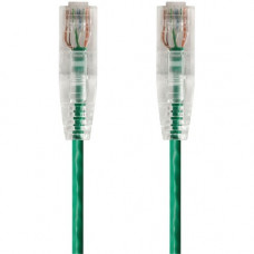 Monoprice SlimRun Cat6 28AWG UTP Ethernet Network Cable, 20ft Green - 20 ft Category 6 Network Cable for Network Device - First End: 1 x RJ-45 Male Network - Second End: 1 x RJ-45 Male Network - Patch Cable - Green 14828