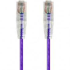 Monoprice SlimRun Cat6 28AWG UTP Ethernet Network Cable, 20ft Purple - 20 ft Category 6 Network Cable for Network Device - First End: 1 x RJ-45 Male Network - Second End: 1 x RJ-45 Male Network - Patch Cable - Purple 14829