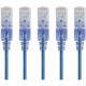 Monoprice 5-Pack, SlimRun Cat6A Ethernet Network Patch Cable, 1ft Blue - 1 ft Category 6a Network Cable for Network Device, PC, Computer, Server, Printer, Router, Network Media Player, VoIP Device, PoE-enabled Device, Network Device - First End: 1 x RJ-45