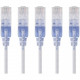 Monoprice 5-Pack, SlimRun Cat6A Ethernet Network Patch Cable, 3ft White - 3 ft Category 6a Network Cable for Network Device, PC, Computer, Server, Printer, Router, Network Media Player, VoIP Device, PoE-enabled Device, Network Device - First End: 1 x RJ-4