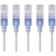 Monoprice 5-Pack, SlimRun Cat6A Ethernet Network Patch Cable, 5ft White - Category 6a for Network Device, PC, Computer, Server, Printer, Router, Network Media Player, VoIP Device, PoE-enabled Device, Network Device - Patch Cable - 5 ft - 5 Pack - 1 x RJ-4