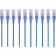 Monoprice 10-Pack, SlimRun Cat6A Ethernet Network Patch Cable, 7ft Blue - 7 ft Category 6a Network Cable for PC, Server, Printer, Router, Network Media Player, VoIP Device, PoE-enabled Device, Network Device - First End: 1 x RJ-45 Male Network - Second En