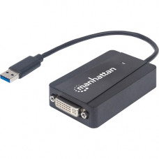 Manhattan SuperSpeed USB 3.0 to DVI Converter, Graphic Adapter - 16 MB SDRAM - USB 3.0 - Supports Additional DVI-I Display; Accommodates HDMI or VGA Display with Adapter 152310