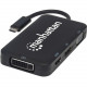 Manhattan USB-C 4-in-1 Audio/Video Converter - for Monitor/Projector - USB Type C - HDMI - DVI - VGA - DisplayPort - Wired 152600