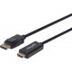 Manhattan 4K 60Hz DisplayPort to HDMI Cable - 6 ft DisplayPort/HDMI A/V Cable for Audio/Video Device, Monitor, Projector, HDTV, Desktop Computer, Notebook - First End: 1 x 20-pin DisplayPort Male Digital Audio/Video - Second End: 1 x 19-pin HDMI Male Digi