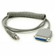 Unitech Scanner Coiled Cable - RJ-50 Male - D-Sub Female - 4.49ft - Gray - TAA Compliance 1550-201408