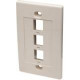 Intellinet Network Solutions 3 Outlet Wall Plate, Ivory - Flush Mount 162944