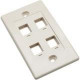 Intellinet Network Solutions 4 Outlet Wall Plate, Ivory - Flush Mount 162951