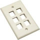 Intellinet Network Solutions 6 Outlet Wall Plate, Ivory - Flush Mount 162968