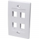 Intellinet Network Solutions 4 Outlet Wall Plate, White - Flush Mount 163316