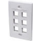 Intellinet Network Solutions 6 Outlet Wall Plate, White - Flush Mount 163323