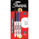 Newell Rubbermaid Sharpie Retractable Ultra Fine Point Permanent Marker - Ultra Fine Marker Point - Red, Blue, Black - 3 / Pack - TAA Compliance 1735794