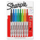Newell Rubbermaid Sharpie Retractable Permanent Marker - Fine Marker Point - Black, Blue, Aqua, Turquoise, Green, Lime, Tangerine, Red - 8 / Set - TAA Compliance 1742025