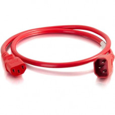 C2g 8ft 14AWG Power Cord (IEC320C14 to IEC320C13) -Red - 250 V AC / 15 A - Red - 8 ft Cord Length 17559