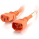 C2g 4ft 18AWG Power Cord (IEC320C14 to IEC320C13) - Orange - 250 V AC / 10 A - Orange - 4 ft Cord Length 17494