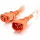C2g 3ft 18AWG Power Cord (IEC320C14 to IEC320C13) - Orange - 250 V AC / 10 A - Orange - 3 ft Cord Length 17488