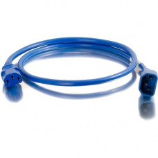 C2g 10ft 14AWG Power Cord (IEC320C14 to IEC320C13) - Blue - 250 V AC / 15 A - Blue - 10 ft Cord Length 17564