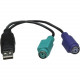 Manhattan USB to 2xPS/2 Converter - Easily connect two PS/2 peripherals through a single USB connection - RoHS, WEEE Compliance 179027