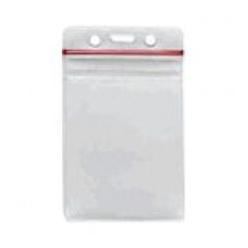 Brady Vertical Top-Load Badge Holder - 4.87" x 3" - Vinyl - 100 Pack - Clear - TAA Compliance 1815-1110
