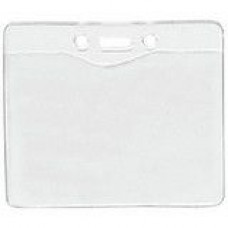 Brady Horizontal Top-Load Badge Holder - 3.5" x 4.25" - Vinyl - 100 / Pack - Clear - TAA Compliance 1815-1200