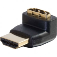 C2g HDMI to HDMI 90&deg; Up Adapter - Male to Female - 1 x HDMI Male Digital Audio/Video - 1 x HDMI Female Digital Audio/Video - Black - RoHS Compliance 18413