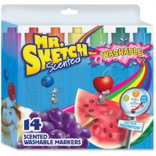 Newell Rubbermaid Mr. Sketch Scented Washable Markers - Medium, Broad, Narrow Marker Point - Chisel Marker Point Style - Assorted - 14 / Set - TAA Compliance 1924061