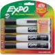 Newell Rubbermaid Expo Eraser Cap Magnetic Dry Erase Marker Set - Medium, Fine, Broad Marker Point - Chisel Marker Point Style - Black - 4 / Pack 1944729