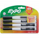 Newell Rubbermaid Expo Eraser Cap Fine Magnetic Dry Erase Markers - Medium, Fine, Broad Marker Point - Black - 4 / Pack 1944745