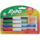 Newell Rubbermaid Expo Eraser Cap Fine Magnetic Dry Erase Markers - Medium, Fine, Broad Marker Point - Assorted - 4 / Pack 1944746