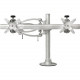 Ergotech Dual 200 Series Articulating LCD Monitor Arm - 16" pole - Silver - Desk Clamp - Dual w/Adjustable Pivots 200-C16-S02-AP