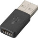 Plantronics USB-C To USB-A Adapter - 1 x Type A Male USB - 1 x Type C Female USB - TAA Compliant - TAA Compliance 209506-01