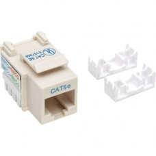 Intellinet Network Solutions Cat5e Keystone Jack, UTP, Punch-Down, Ivory - Compatible With 110 and Krone Punch-Down Tools 210188