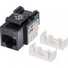 Intellinet Network Solutions Cat5e Keystone Jack, UTP, Punch-Down, Black - Compatible With 110 and Krone Punch-Down Tools 210416