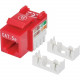 Intellinet Network Solutions Cat5e Keystone Jack, UTP, Punch-Down, Red - Compatible With 110 and Krone Punch-Down Tools 210478