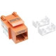 Intellinet Network Solutions Cat5e Keystone Jack, UTP, Punch-Down, Orange - Compatible With 110 and Krone Punch-Down Tools 210577