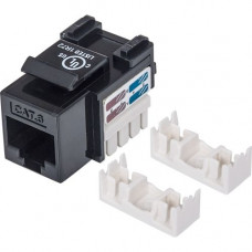 Intellinet Network Solutions Cat6 Keystone Jack, UTP, Punch-Down, Black - Compatible With 110 and Krone Punch-Down Tools 210720