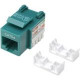 Intellinet Network Solutions Cat5e Keystone Jack, UTP, Punch-Down, Green - Compatible With 110 and Krone Punch-Down Tools 210997