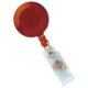 Brady Round Translucent Spring Clip Badge Reel - Plastic, Vinyl - 100 / Pack - Clear, Red - TAA Compliance 2120-4736