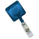 Brady Square Translucent Spring Clip Badge Reel - Plastic, Vinyl - 100 / Pack - Blue, Clear 2120-5712