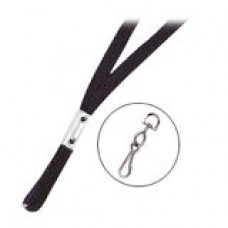 Brady Flat Braid Lanyard with Nickel Plated Steel Swivel Hook - Black - TAA Compliance 2135-3501