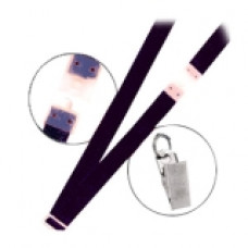 Brady Classic Flat Braided Lanyard with Bull Dog Clip - Black - TAA Compliance 2137-6001