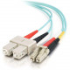 Legrand Group C2G 10m LC-SC 10Gb 50/125 OM3 Duplex Multimode PVC Fiber Optic Cable (USA-Made) - Aqua - Fiber Optic for Network Device - LC Male - SC Male - 10Gb - 50/125 - Duplex Multimode - OM3 - 10GBase-SR, 10GBase-LRM - USA-Made - 10m - Aqua 21624