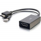 C2g HDMI to DisplayPort Adapter - 4K HDMI to DP Adapter - DisplayPort/HDMI/USB for Audio/Video Device - 1 x HDMI Male Digital Audio/Video, 1 x Type A USB - 1 x DisplayPort Female Digital Audio/Video - Shielding - Black 22323